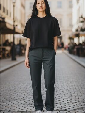 NWT Suitshop Women's Tailored Grey Trousers - Versatile Everyday Fit 6 Long